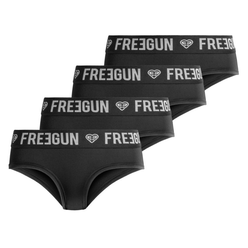 Lot de 4 Culottes Noires Microfibre Fille Stretch | FREEGUN