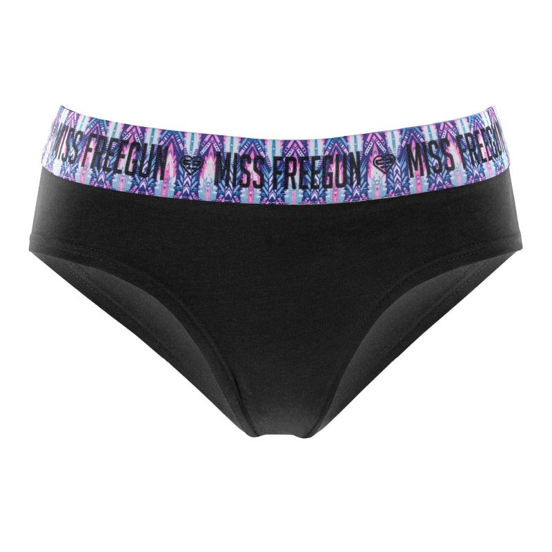 Lot de 5 Culottes Noir Coton Femme Stretch | FREEGUN