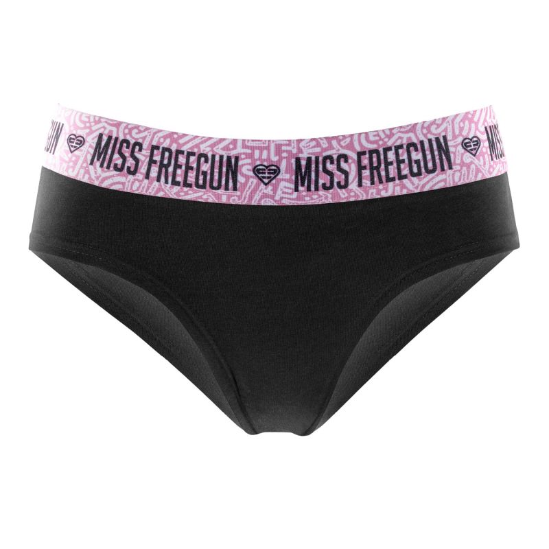 Lot de 5 Culottes Noir Coton Femme Stretch | FREEGUN