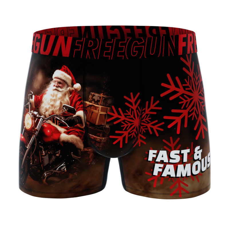 Lot de 3 Boxers Microfibre homme Confort, Respirant, Stretch Imprimé Xmas Garantie 2 ans | FREEGUN