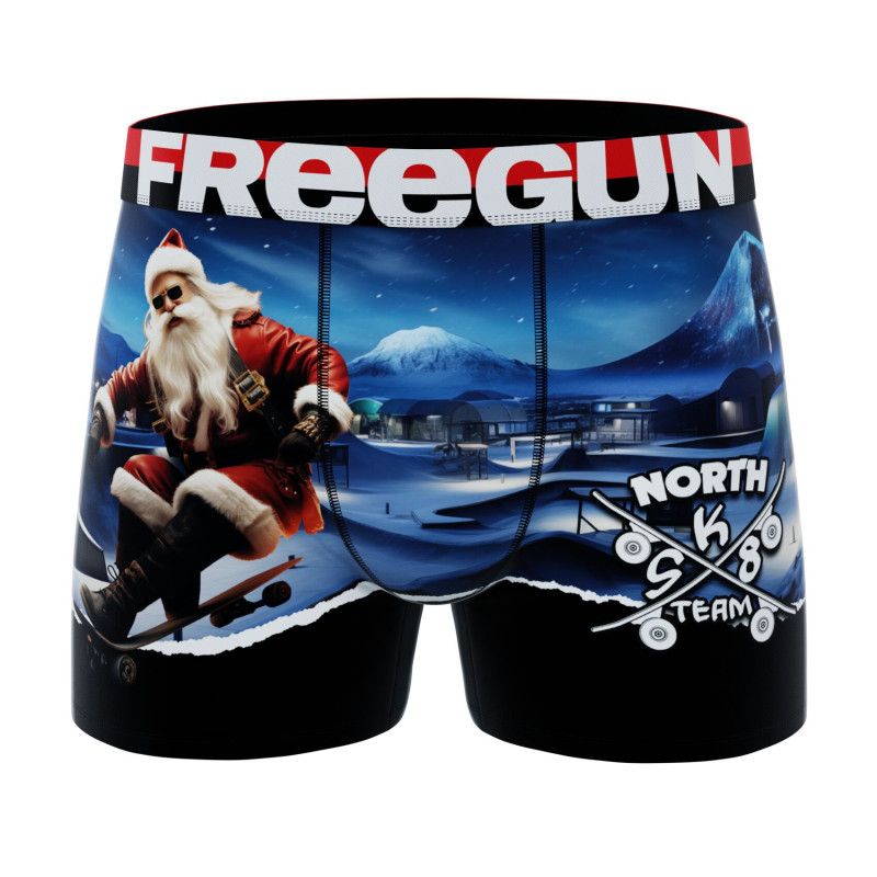 Lot de 3 Boxers Microfibre homme Confort, Respirant, Stretch Imprimé Xmas Garantie 2 ans | FREEGUN