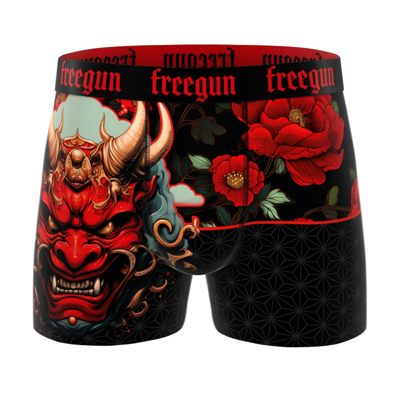 Lot de 4 Boxers Microfibre homme Confort, Respirant, Stretch Imprimé Skull Garantie 2 ans | FREEGUN