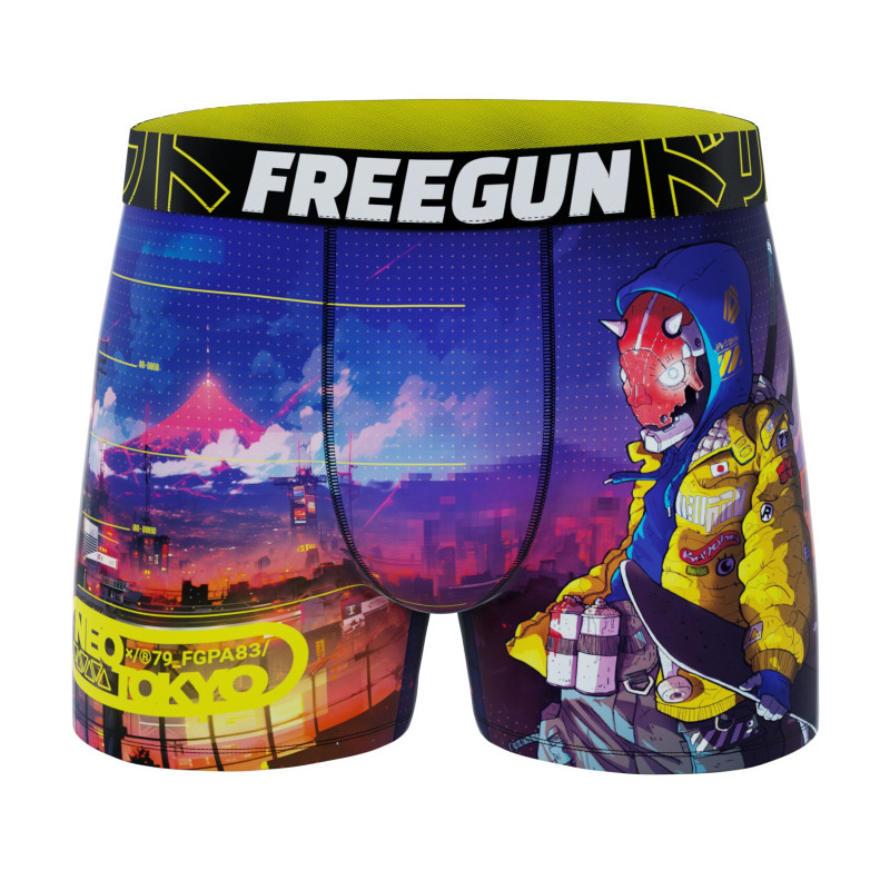 Lot de 5 Boxers Microfibre homme Confort, Respirant, Stretch Imprimé Street Garantie 2 ans | FREEGUN