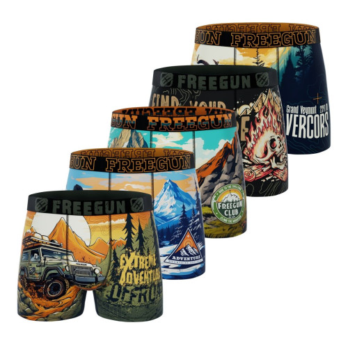 Lot de 5 boxers homme Vintage outdoor Garantie 2 ans