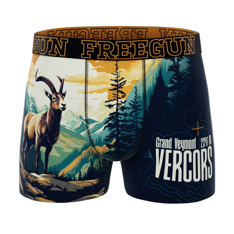 Lot de 5 Boxers Microfibre homme Confort, Respirant, Stretch Imprimé Nature Garantie 2 ans | FREEGUN