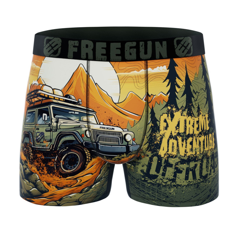 Lot de 5 Boxers Microfibre homme Confort, Respirant, Stretch Imprimé Nature Garantie 2 ans | FREEGUN