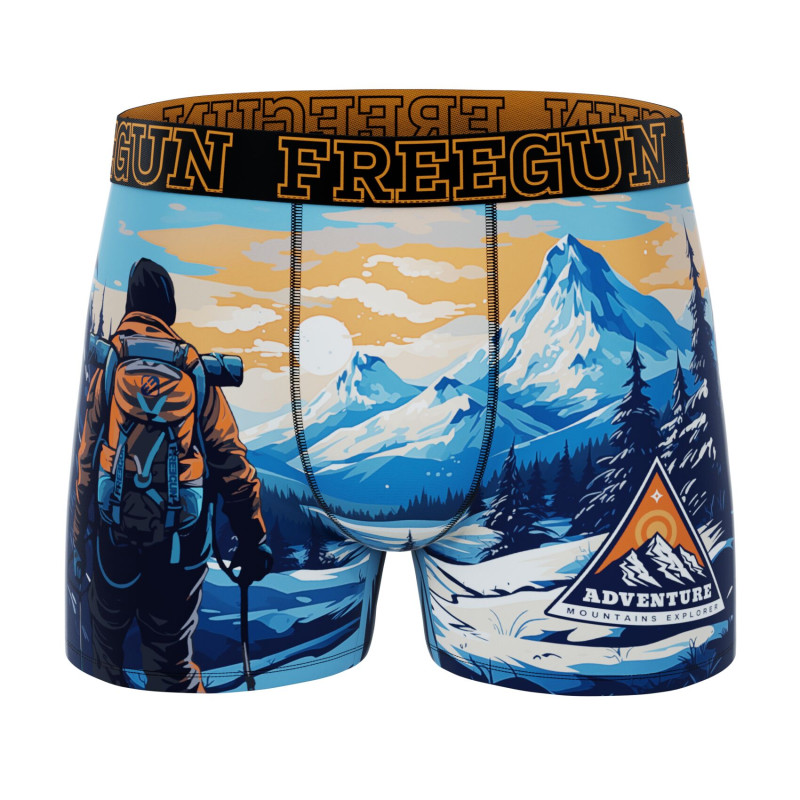 Lot de 5 Boxers Microfibre homme Confort, Respirant, Stretch Imprimé Nature Garantie 2 ans | FREEGUN