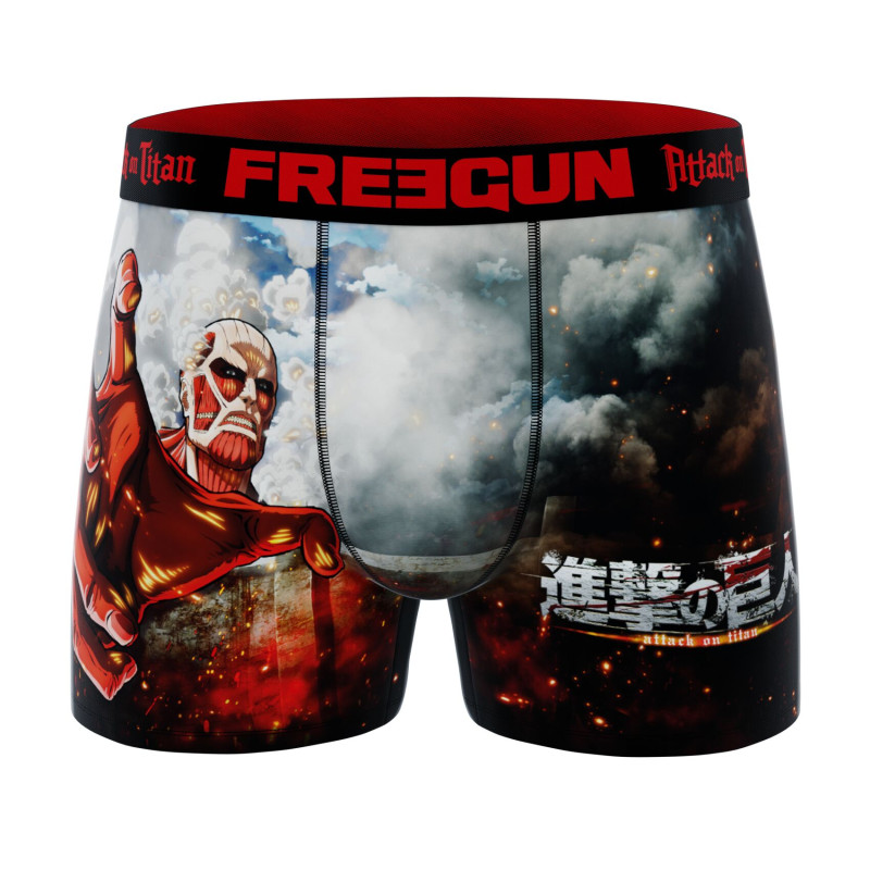 Lot de 3 Boxers Microfibre homme L'Attaque Des Titans Imprimé | FREEGUN