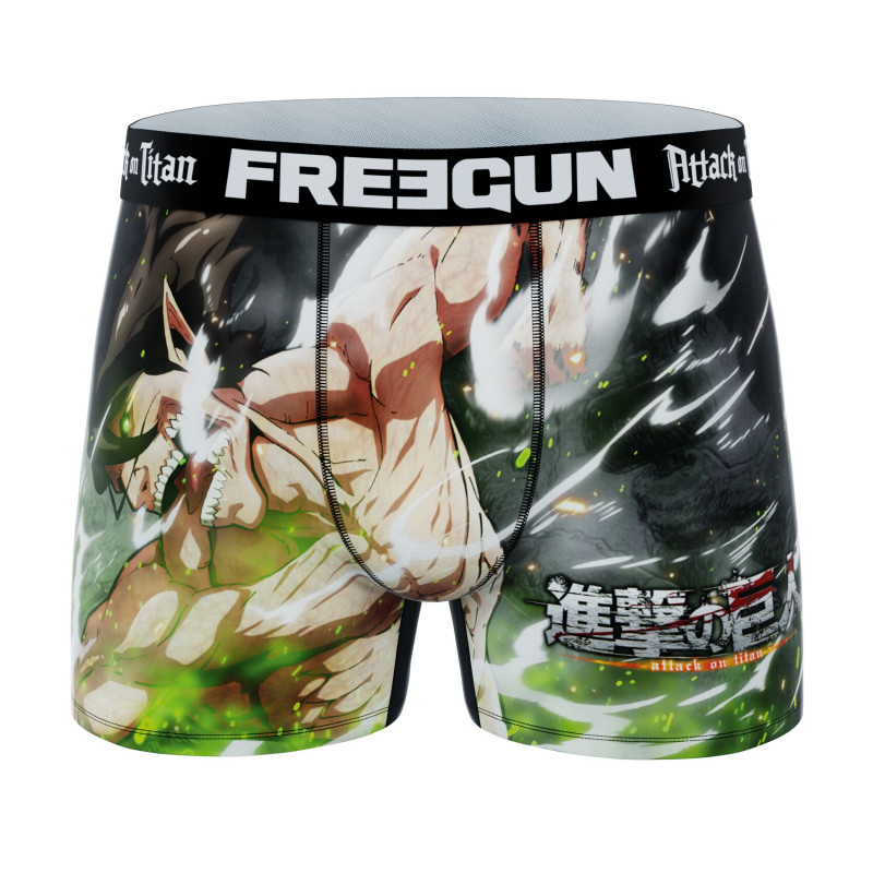 Lot de 3 Boxers Microfibre homme L'Attaque Des Titans Imprimé | FREEGUN