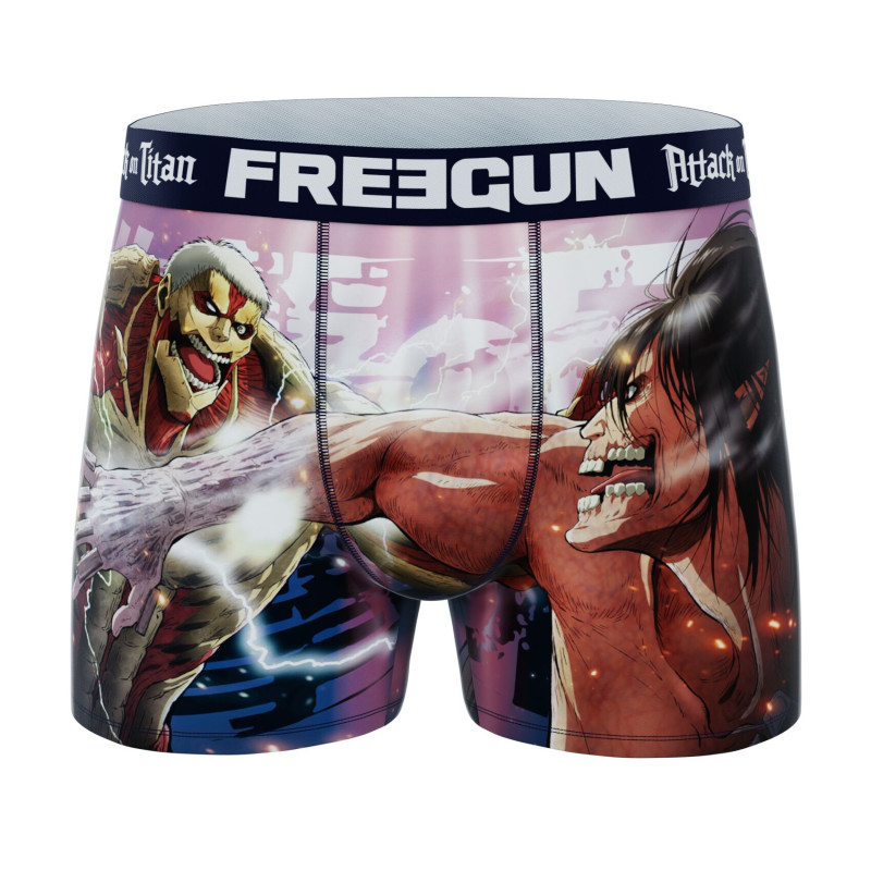 Lot de 3 Boxers Microfibre homme L'Attaque Des Titans Imprimé | FREEGUN