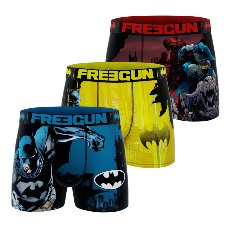 Lot de 3 Boxers Microfibre garcon Dc Comics Batman Imprimé | FREEGUN