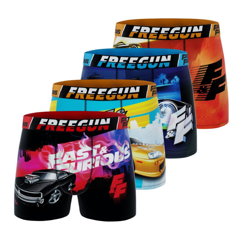Lot de 4 Boxers Microfibre homme Fast And Furious Imprimé | FREEGUN