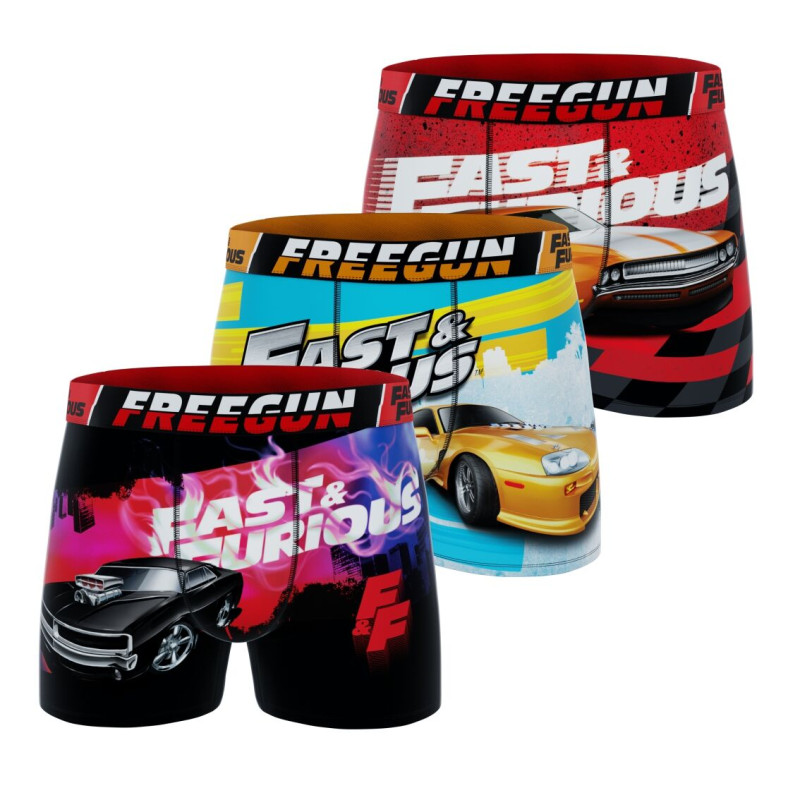 Lot de 3 Boxers Microfibre garcon Fast And Furious Imprimé | FREEGUN