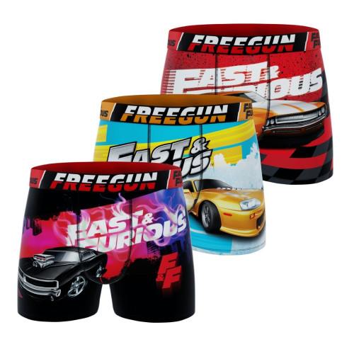 Lot de 3 Boxers Microfibre garcon Fast And Furious Imprimé | FREEGUN