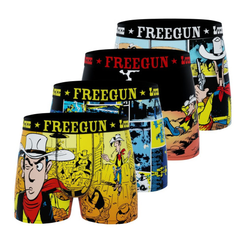 Lot de 4 Boxers Microfibre homme Imprimé Lukcy Luke | FREEGUN