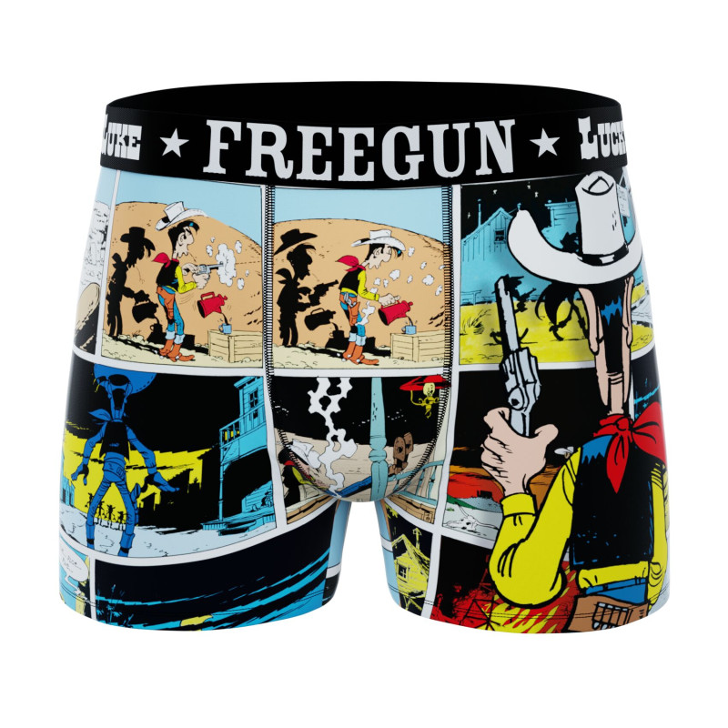 Lot de 4 Boxers Microfibre homme Imprimé Lukcy Luke | FREEGUN