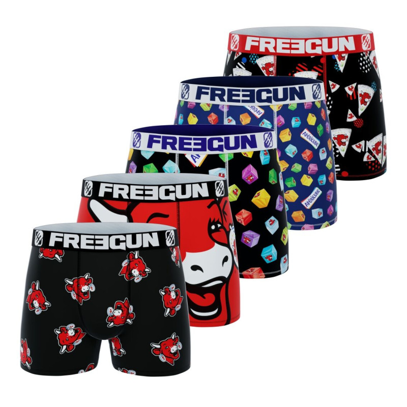Lot de 5 Boxers Microfibre homme La Vache Qui Rit, Apéricube, Imprimé | FREEGUN