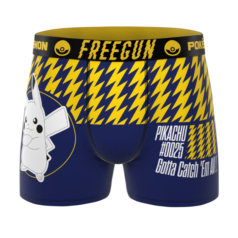 Lot de 3 Boxers Microfibre homme Pokemon Pikachu Imprimé | FREEGUN