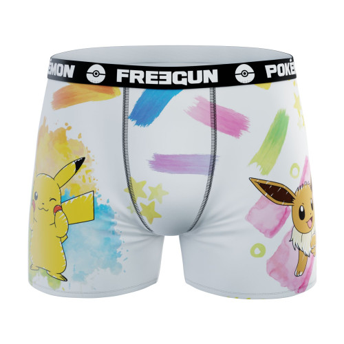 Lot de 2 Boxers Microfibre Enfant Pokemon Pikachu, Salameche, Evoli Imprimé | FREEGUN
