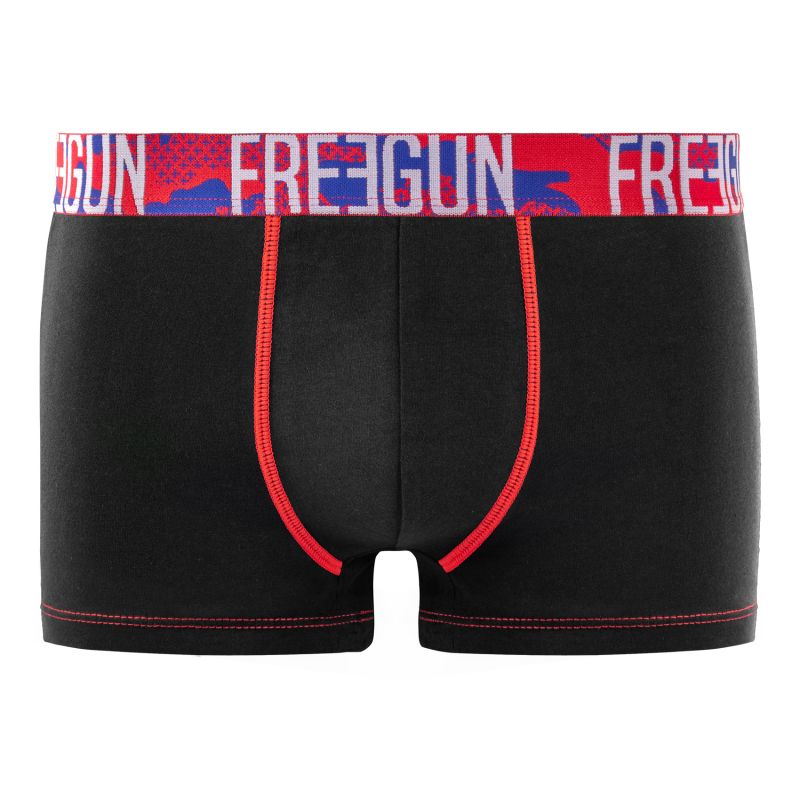 Lot de 4 Boxers Homme Coton Noir, Gris, Rouge, Stretch | FREEGUN