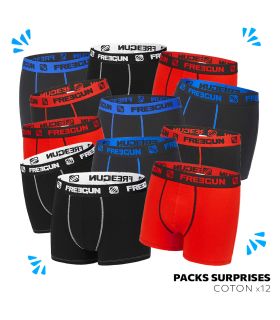 Pack Surprise de 12 Boxers Freegun coton homme
