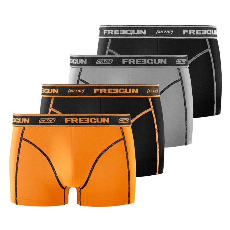 Lot de 4 Boxers Coton homme Aktiv Sport Uni | FREEGUN