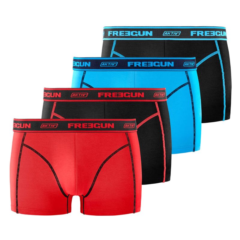 Lot de 4 Boxers Coton homme Aktiv Sport Uni | FREEGUN