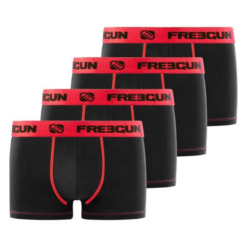 Lot de 4 Boxers Freegun garçon coton Rouge
