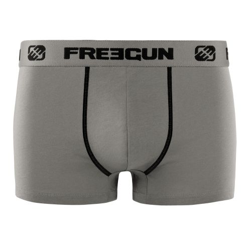 Lot de 6 Boxers Noir, Gris, Bleu, Coton Garcon Uni | FREEGUN