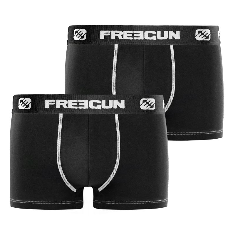 Lot de 2 Boxers Freegun garçon coton Noir