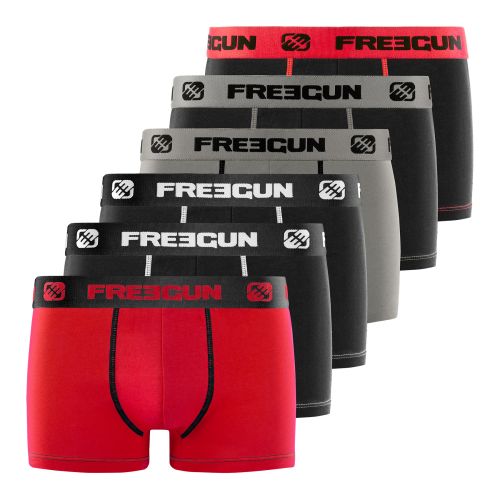 Lot de 6 Boxers Freegun homme coton Rouge