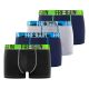 Lot de 4 Boxers Coton homme Bleu/Gris/Blanc/Bleu Marine/Vert | FREEGUN