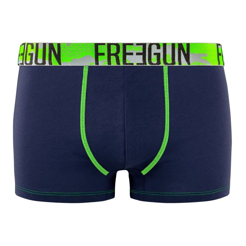 Lot de 4 Boxers Coton homme Bleu/Gris/Blanc/Bleu Marine/Vert | FREEGUN