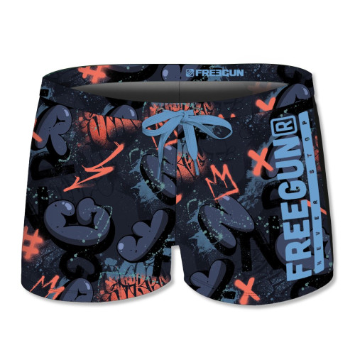 Boxer de bain enfant imprimé Tag