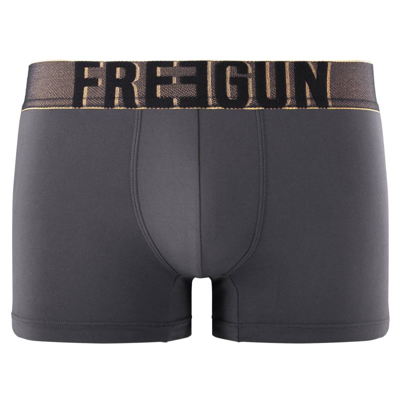 Lot de 4 Boxers homme microfibre noir, gris, bleu Soft Touch Signature Karl | FREEGUN