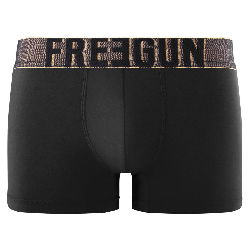 Lot de 4 Boxers homme microfibre noir, gris, bleu Soft Touch Signature Karl | FREEGUN
