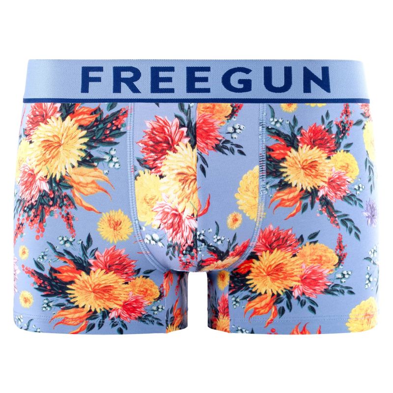 Lot de 4 boxers Freegun homme en coton à imprimés fleuris Signature Sergio