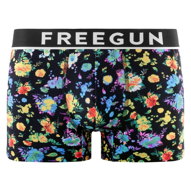 Lot de 4 boxers Freegun homme en coton à imprimés fleuris Signature Sergio