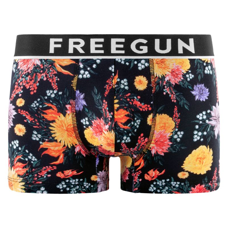Lot de 4 boxers Freegun homme en coton à imprimés fleuris Signature Sergio