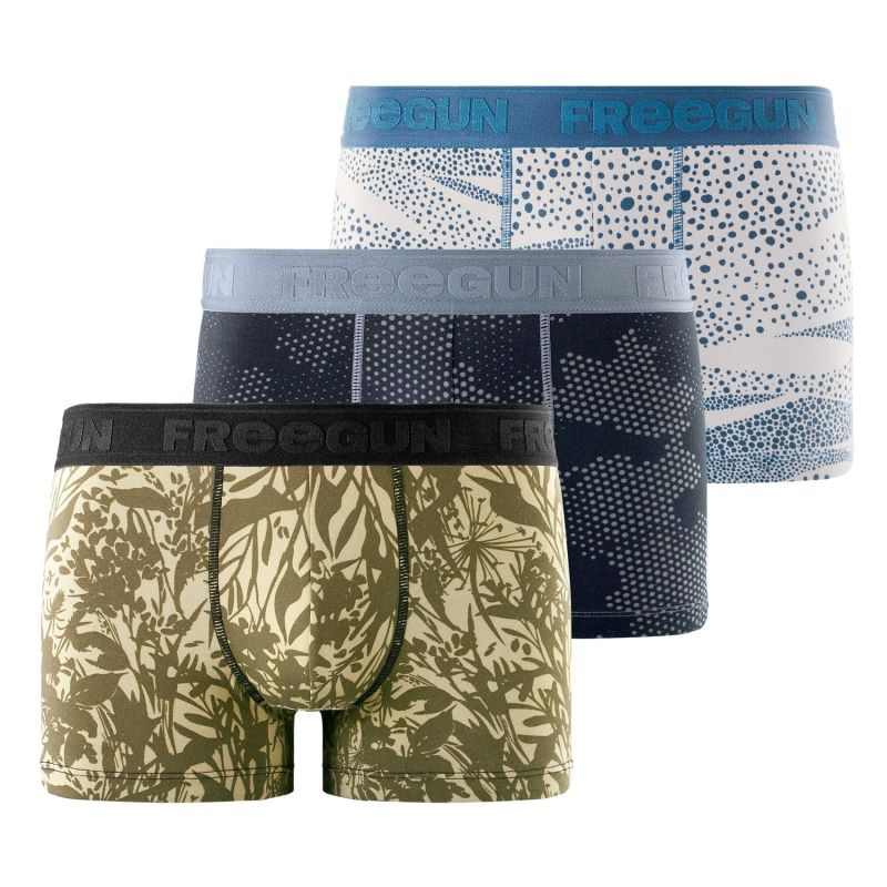 Lot de 3 Boxers Coton Imprimé homme Stretch Signature Pablo | FREEGUN