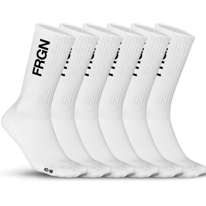 Lot de 6 Paires de Chaussettes homme Tennis Uni - Freegun