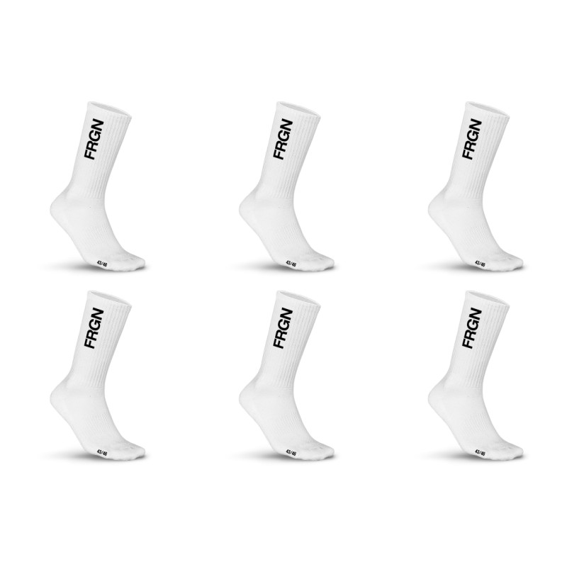 Lot de 6 Paires de Chaussettes homme Tennis Uni - Freegun