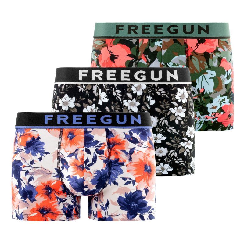 Lot de 3 Boxers Coton Imprimé homme Stretch Signature Sergio | FREEGUN