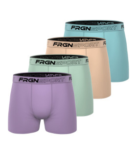 Lot de 4 Boxers Sport Coton homme Confort, Respirant, Stretch Uni | FREEGUN