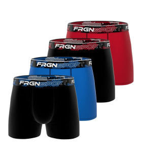 Lot de 4 Boxers Sport Coton homme Confort, Respirant, Stretch Uni | FREEGUN