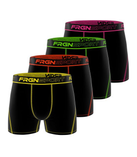 Lot de 4 Boxers Sport Microfibre homme Confort, Respirant, Stretch Uni | FREEGUN