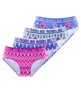 Lot de 4 Culottes Microfibre femme Stretch Ethnic | FREEGUN
