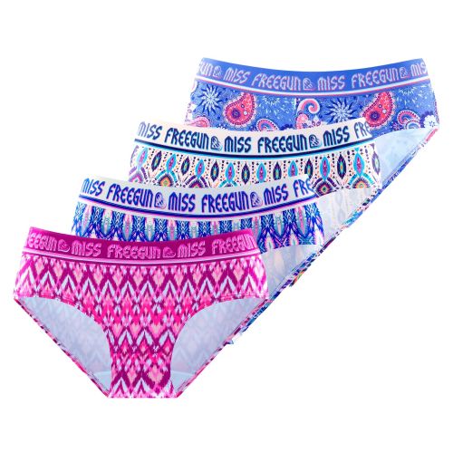 Lot de 4 Culottes Microfibre femme Stretch Ethnic | FREEGUN