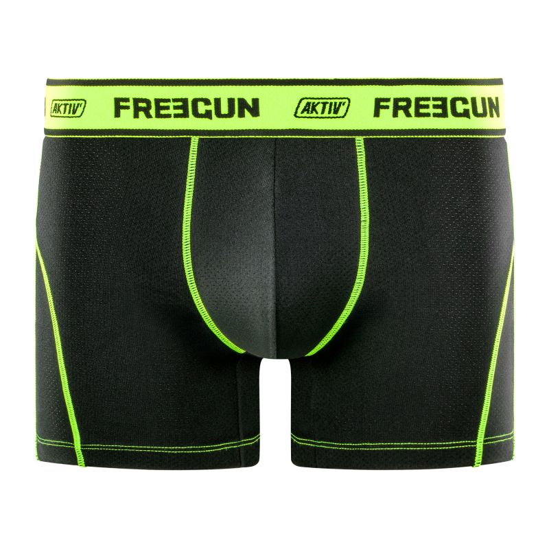 Lot de 4 Boxers Freegun homme Aktiv Noir et Fluo