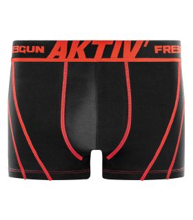 Lot de 4 Boxers sport Coton noir Homme Confort et Respirant| FREEGUN Aktiv'
